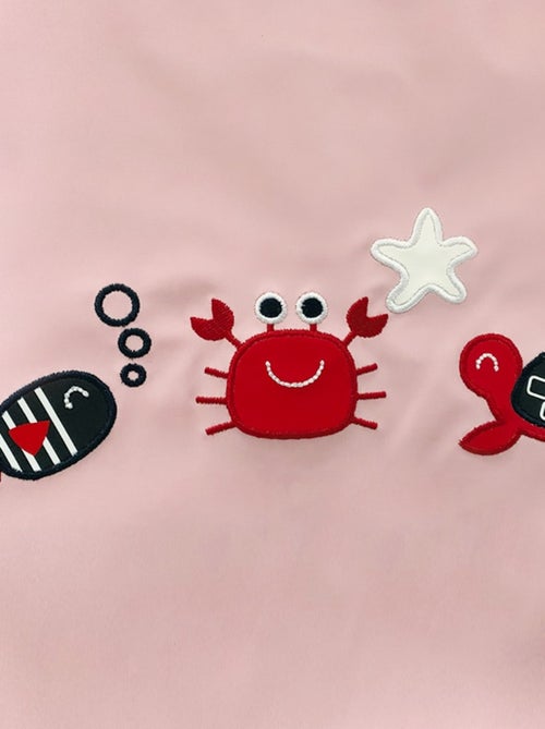 Ciré imperméable bébé avec Capuche 'Breizh Ocean', Poncho Intérieur rayé avec Broderie - Kiabi