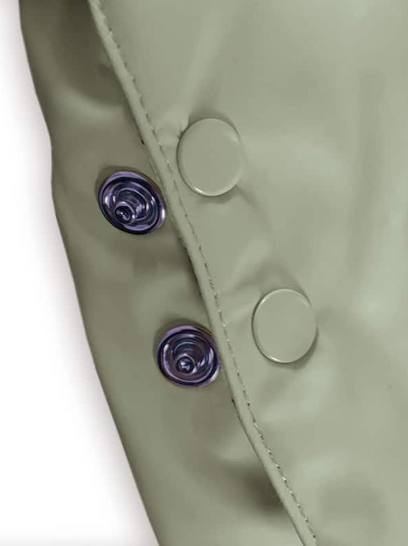 Ciré imperméable bébé avec Capuche 'Breizh Ocean', Poncho Intérieur rayé avec Broderie Vert pastel - Kiabi