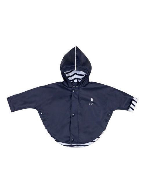 Ciré imperméable bébé 'Breizh Ocean' avec Capuche, Poncho Intérieur rayé - Kiabi
