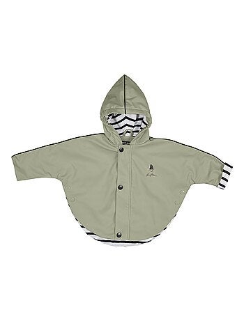 Ciré imperméable bébé 'Breizh Ocean' avec Capuche, Poncho Intérieur rayé