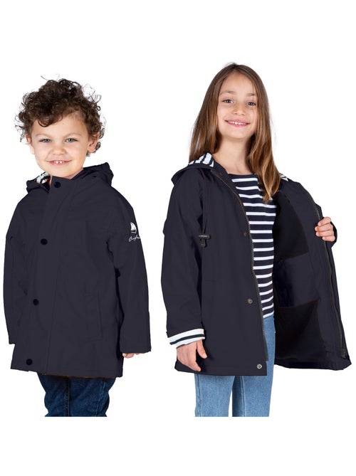 Ciré imperméable 'Breizh Océan' - Intérieur Polaire, Veste avec Capuche rayée Mixte, garçon ou Fille - Kiabi