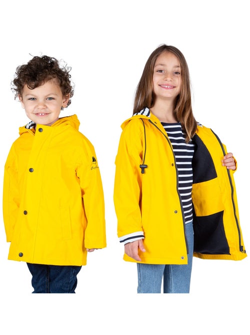 Ciré imperméable 'Breizh Océan' - Intérieur Polaire, Veste avec Capuche rayée Mixte, garçon ou Fille - Kiabi