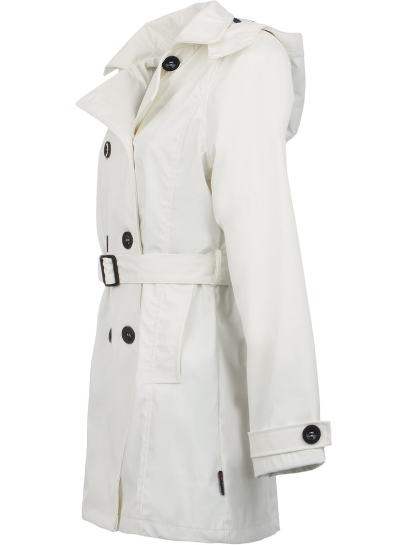 Ciré imperméable 'Breizh Océan', Coupe Trench, Capuche Amovible Femme Blanc - Kiabi