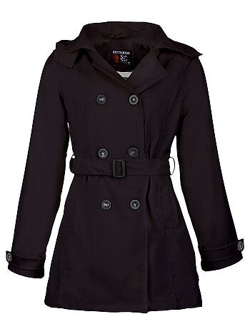 Ciré imperméable 'Breizh Océan', Coupe Trench, Capuche Amovible Femme