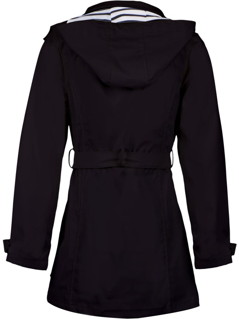 Ciré imperméable 'Breizh Océan', Coupe Trench, Capuche Amovible Femme Bleu marine - Kiabi