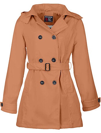 Ciré imperméable 'Breizh Océan', Coupe Trench, Capuche Amovible Femme