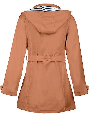 Ciré imperméable 'Breizh Océan', Coupe Trench, Capuche Amovible Femme