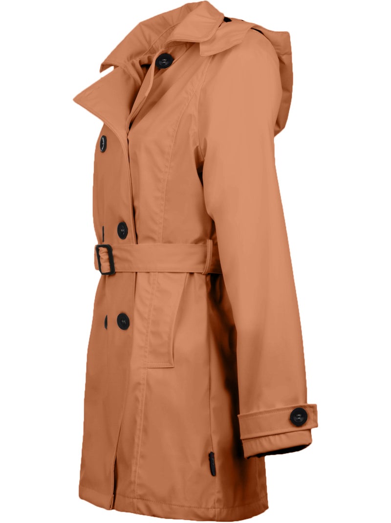 Ciré imperméable 'Breizh Océan', Coupe Trench, Capuche Amovible Femme Cornaline - Kiabi
