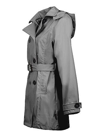 Ciré imperméable 'Breizh Océan', Coupe Trench, Capuche Amovible Femme