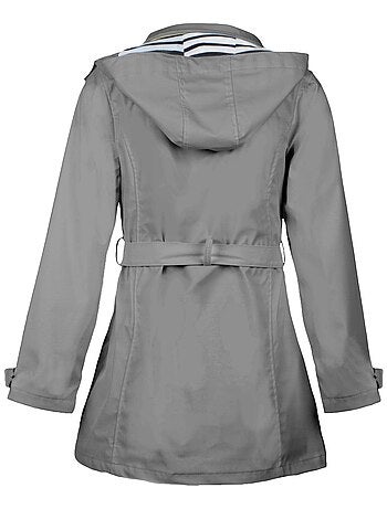 Ciré imperméable 'Breizh Océan', Coupe Trench, Capuche Amovible Femme