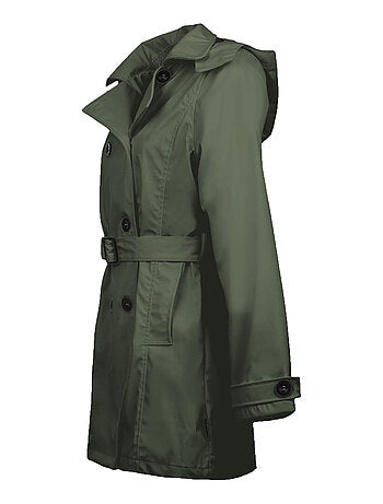 Ciré imperméable 'Breizh Océan', Coupe Trench, Capuche Amovible Femme