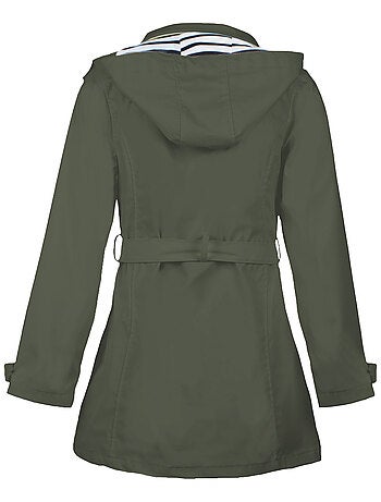 Ciré imperméable 'Breizh Océan', Coupe Trench, Capuche Amovible Femme