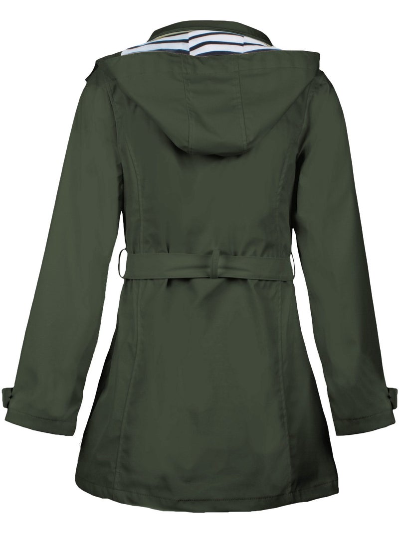 Ciré imperméable 'Breizh Océan', Coupe Trench, Capuche Amovible Femme Kaki - Kiabi
