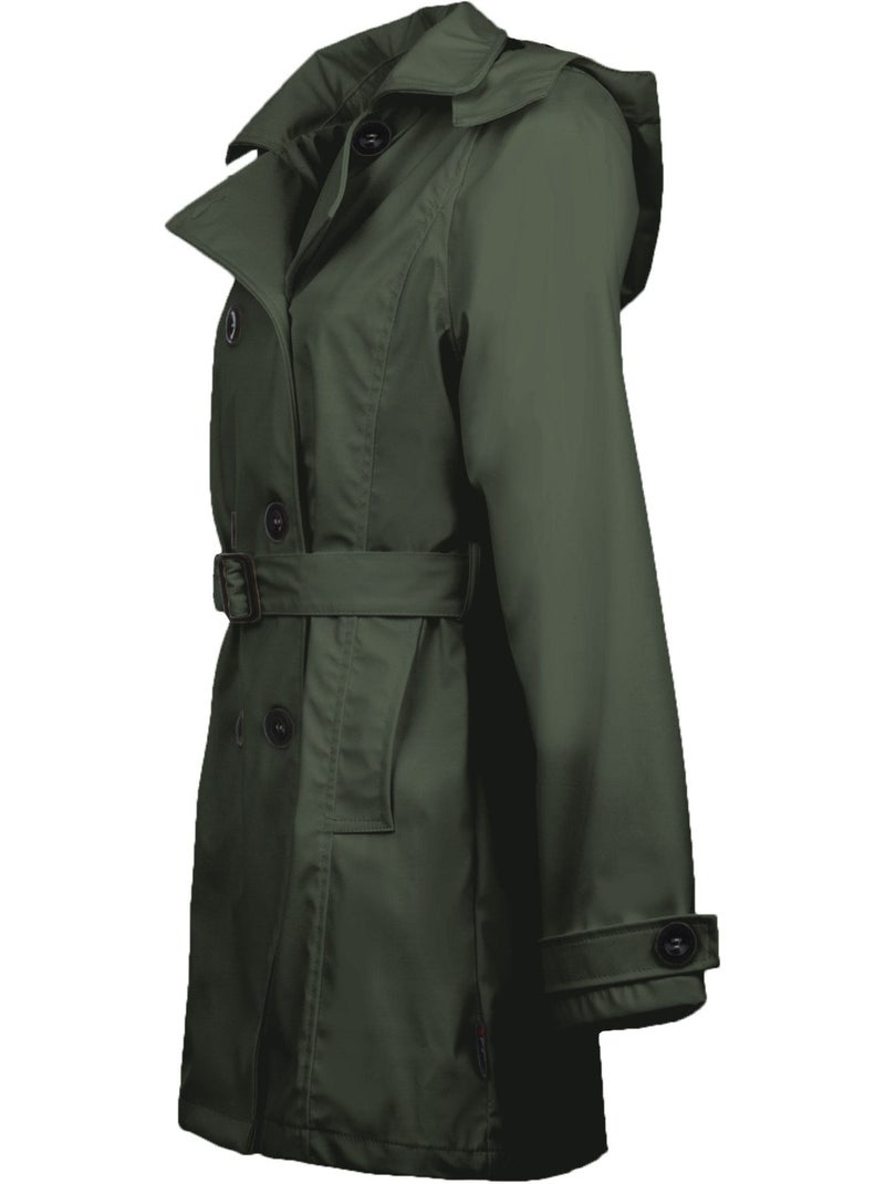 Ciré imperméable 'Breizh Océan', Coupe Trench, Capuche Amovible Femme Kaki - Kiabi