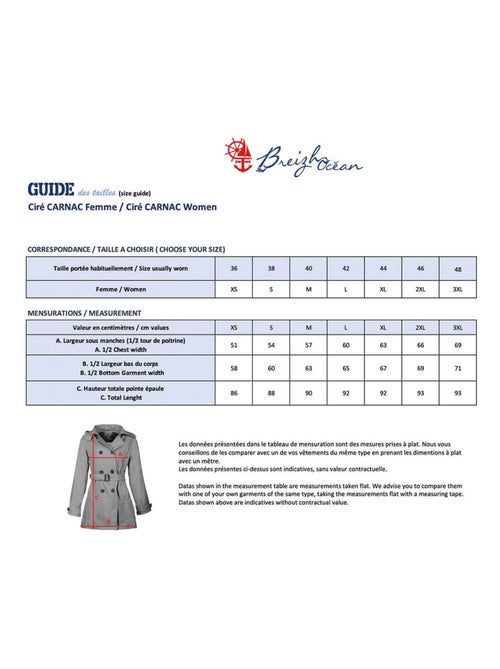 Ciré imperméable 'Breizh Océan', Coupe Trench, Capuche Amovible Femme - Kiabi