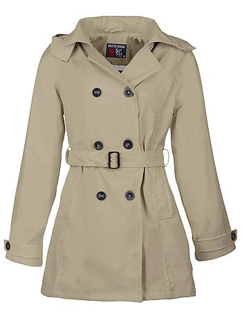 Ciré imperméable 'Breizh Océan', Coupe Trench, Capuche Amovible Femme