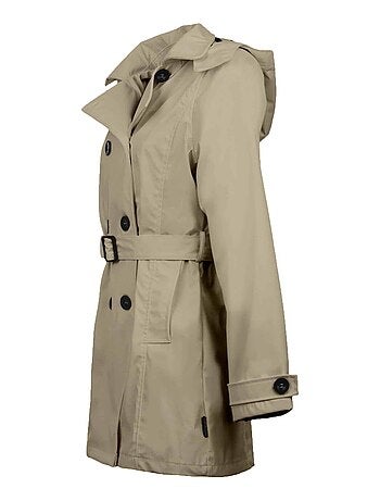 Ciré imperméable 'Breizh Océan', Coupe Trench, Capuche Amovible Femme