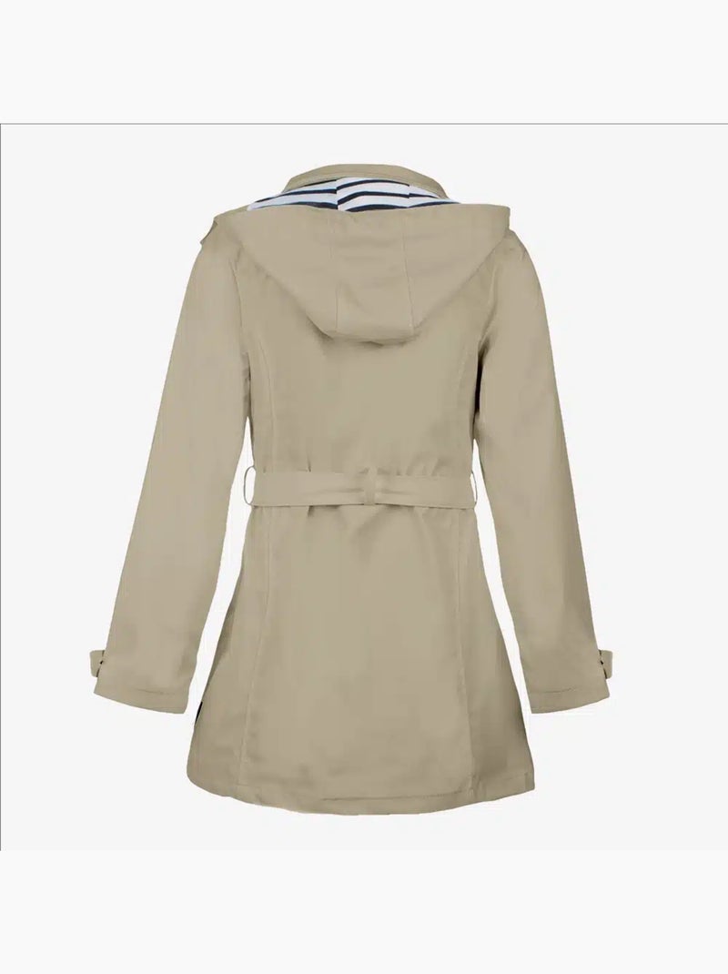 Ciré imperméable 'Breizh Océan', Coupe Trench, Capuche Amovible Femme Sable - Kiabi