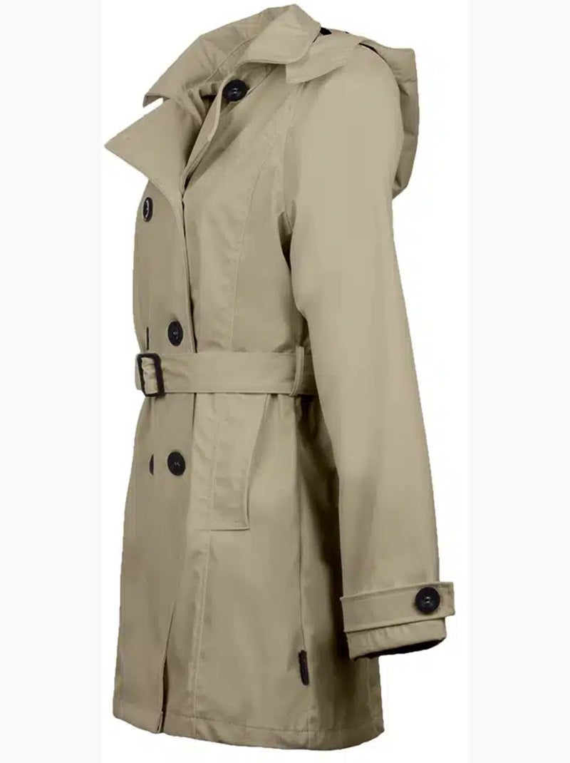 Ciré imperméable 'Breizh Océan', Coupe Trench, Capuche Amovible Femme Sable - Kiabi