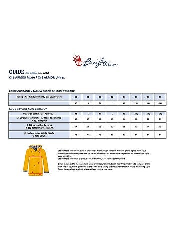 Ciré imperméable 'Breizh Océan', Manteau de pluie Homme ou Femme, veste mixte
