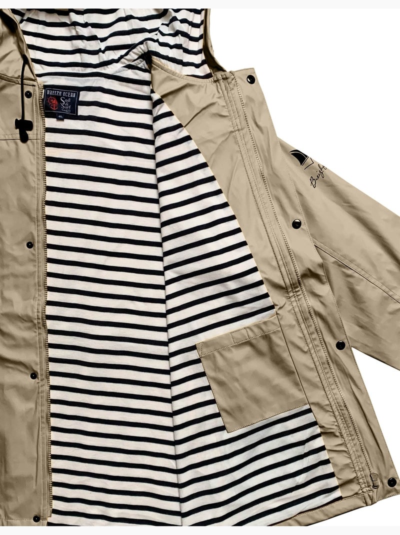 Ciré imperméable 'Breizh Océan', Manteau de pluie Homme ou Femme, veste mixte Sable - Kiabi