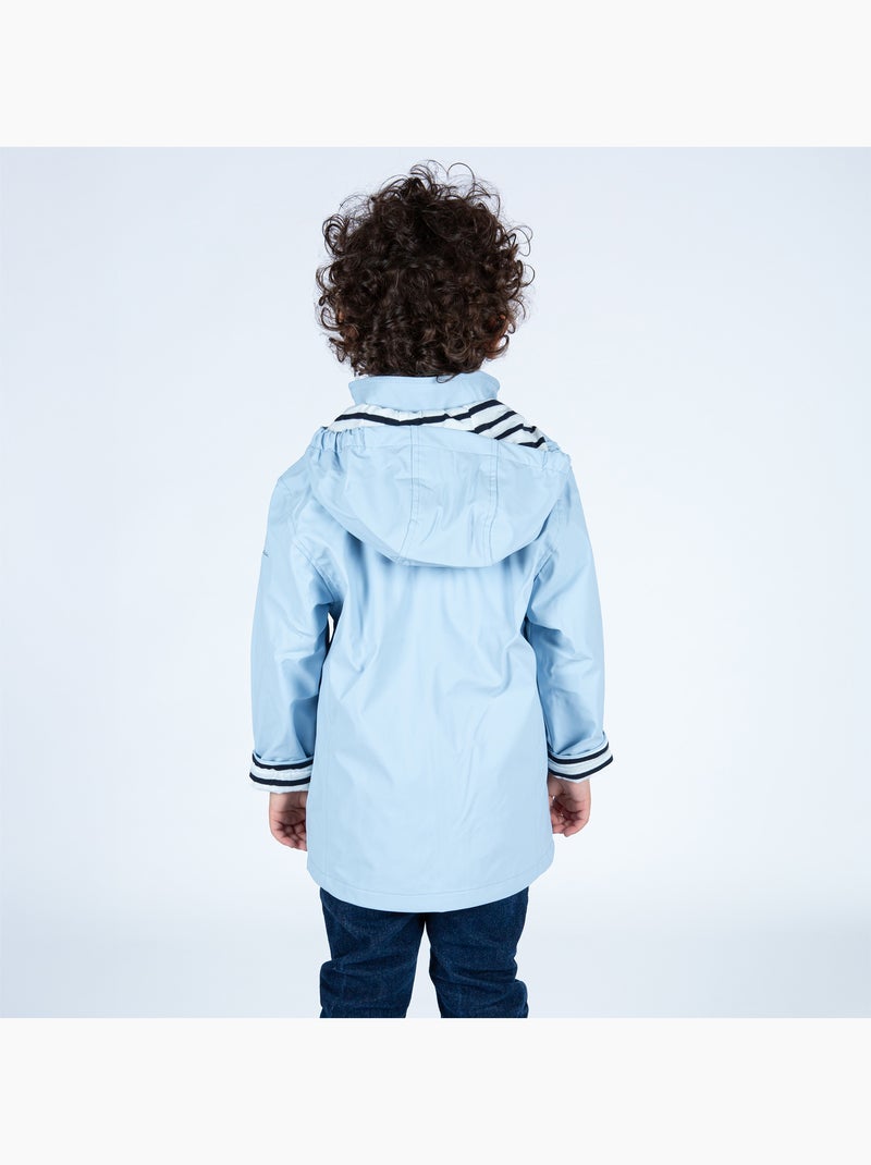 Ciré imperméable enfant 'Breizh Océan', intérieur jersey rayé - Mixte, garçon ou fille Bleu ciel - Kiabi