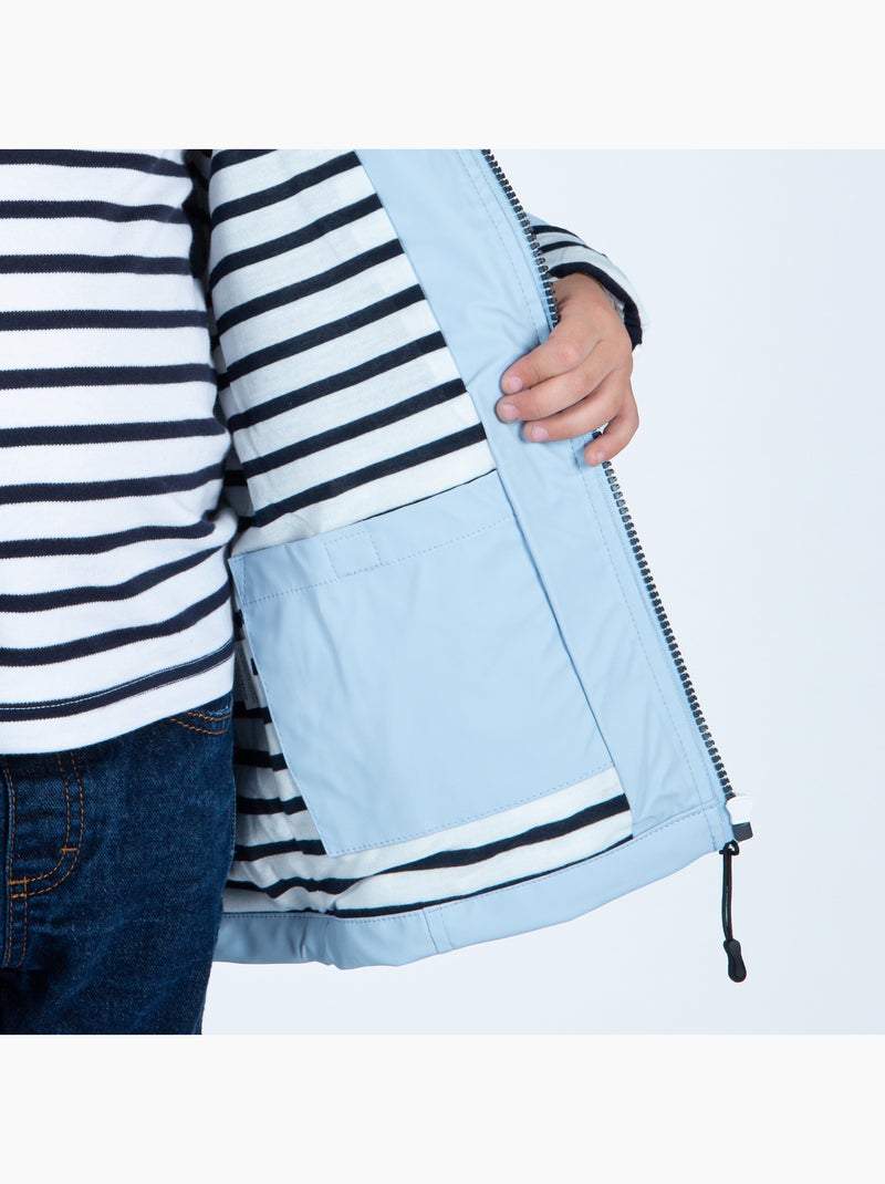 Ciré imperméable enfant 'Breizh Océan', intérieur jersey rayé - Mixte, garçon ou fille Bleu ciel - Kiabi