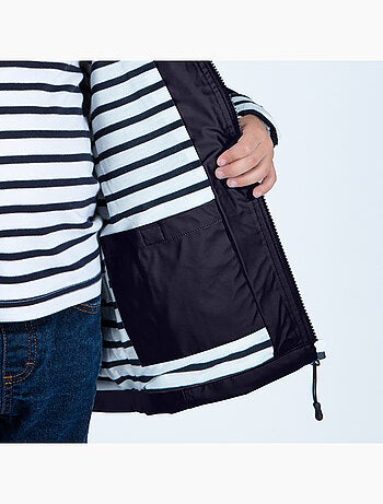 Ciré imperméable enfant 'Breizh Océan', intérieur jersey rayé - Mixte, garçon ou fille
