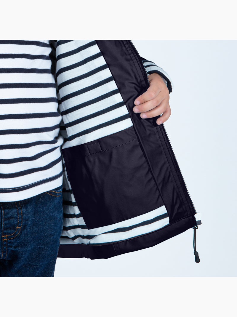 Ciré imperméable enfant 'Breizh Océan', intérieur jersey rayé - Mixte, garçon ou fille Bleu marine - Kiabi