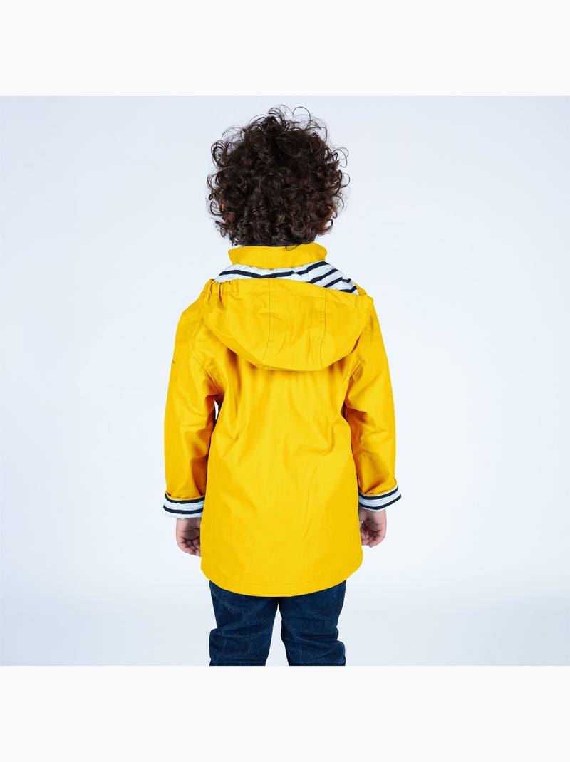 Ciré imperméable enfant 'Breizh Océan', intérieur jersey rayé - Mixte, garçon ou fille Jaune - Kiabi