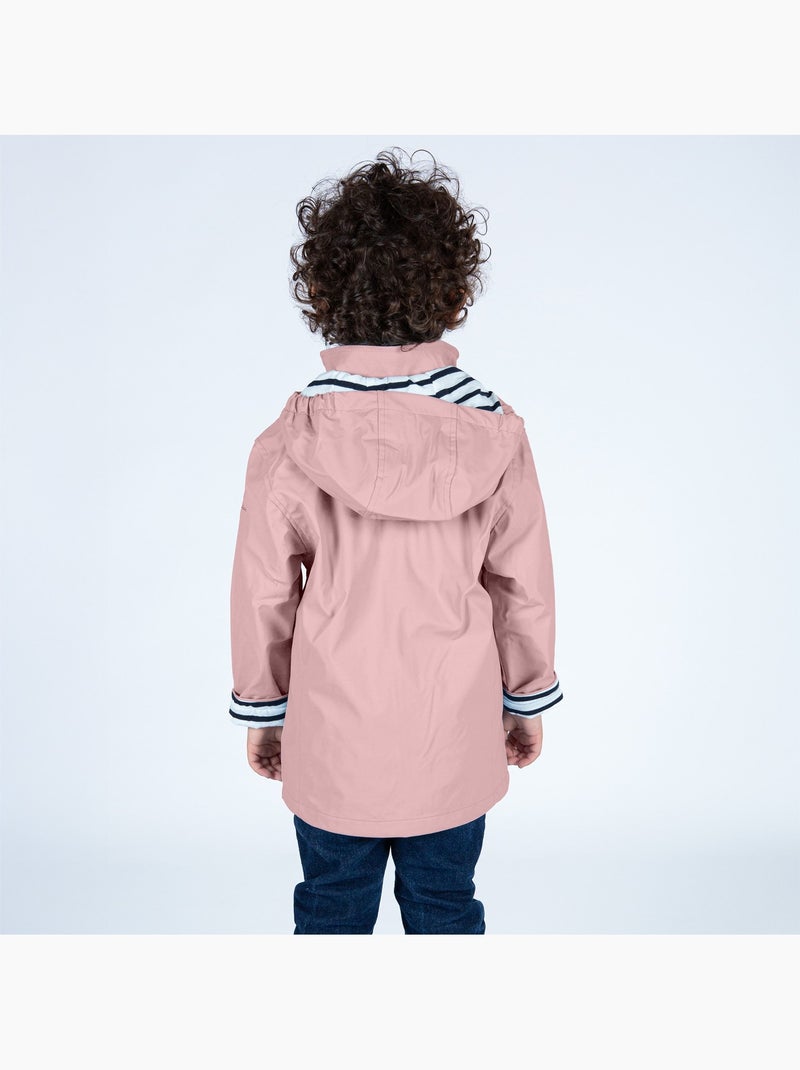Ciré imperméable enfant 'Breizh Océan', intérieur jersey rayé - Mixte, garçon ou fille Rose - Kiabi