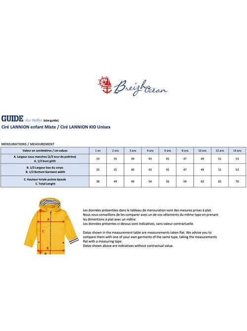Ciré imperméable enfant 'Breizh Océan', intérieur jersey rayé - Mixte, garçon ou fille - Kiabi Ciré imperméable enfant 'Breizh Océan', intérieur jersey rayé - Mixte, garçon ou fille - Kiabi