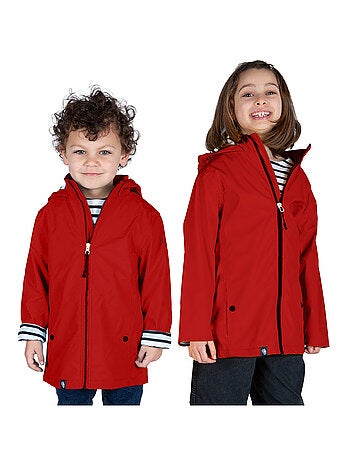 Ciré imperméable enfant 'Breizh Océan', intérieur jersey rayé - Mixte, garçon ou fille