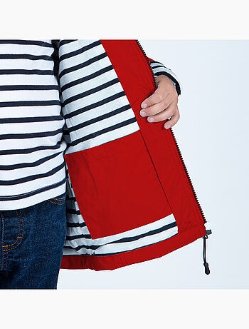 Ciré imperméable enfant 'Breizh Océan', intérieur jersey rayé - Mixte, garçon ou fille