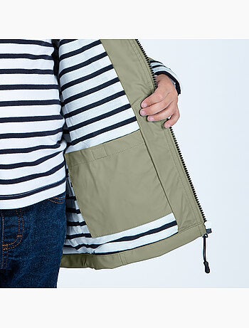Ciré imperméable enfant 'Breizh Océan', intérieur jersey rayé - Mixte, garçon ou fille