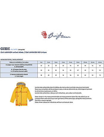 Ciré imperméable enfant 'Breizh Océan', intérieur jersey rayé - Mixte, garçon ou fille
