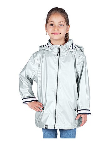 Ciré imperméable enfant 'Breizh Océan', intérieur jersey rayé - Mixte, garçon ou fille