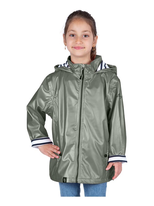 Ciré imperméable enfant 'Breizh Océan', intérieur jersey rayé - Veste Fille - Kiabi