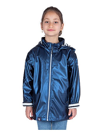 Ciré imperméable enfant 'Breizh Océan', intérieur jersey rayé - Mixte, garçon ou fille