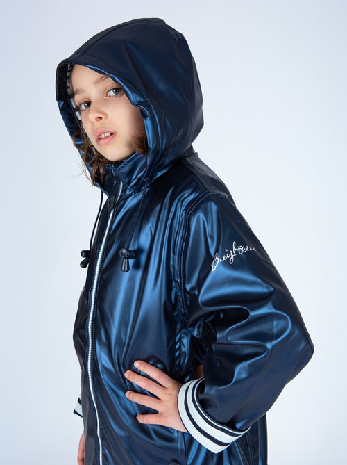 Ciré imperméable enfant 'Breizh Océan', intérieur jersey rayé - Veste Fille - Kiabi