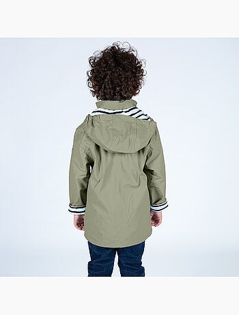 Ciré imperméable enfant 'Breizh Océan', intérieur jersey rayé - Mixte, garçon ou fille