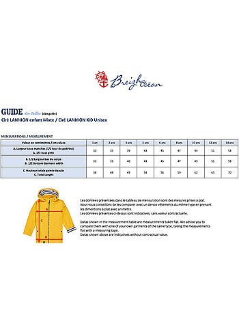 Ciré imperméable enfant 'Breizh Océan', intérieur jersey rayé - Mixte, garçon ou fille