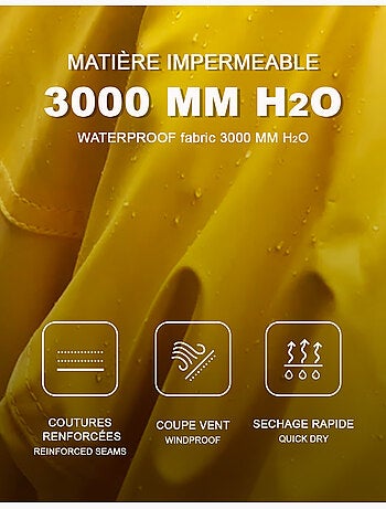 Ciré imperméable enfant 'Breizh Océan', intérieur jersey rayé - Mixte, garçon ou fille