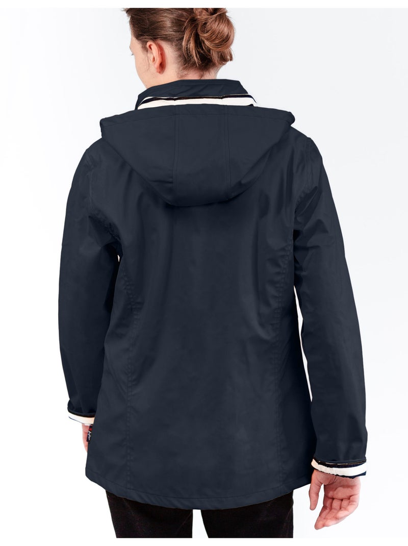 Ciré Imperméable Femme 'Breizh Océan' Coupe ajustée avec intérieur rayé Bleu marine - Kiabi