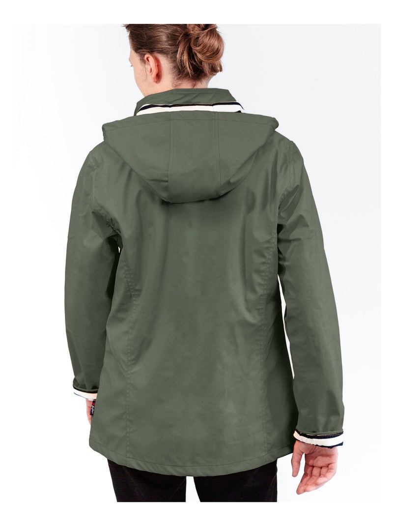 Ciré Imperméable Femme 'Breizh Océan' Coupe ajustée avec intérieur rayé Kaki - Kiabi