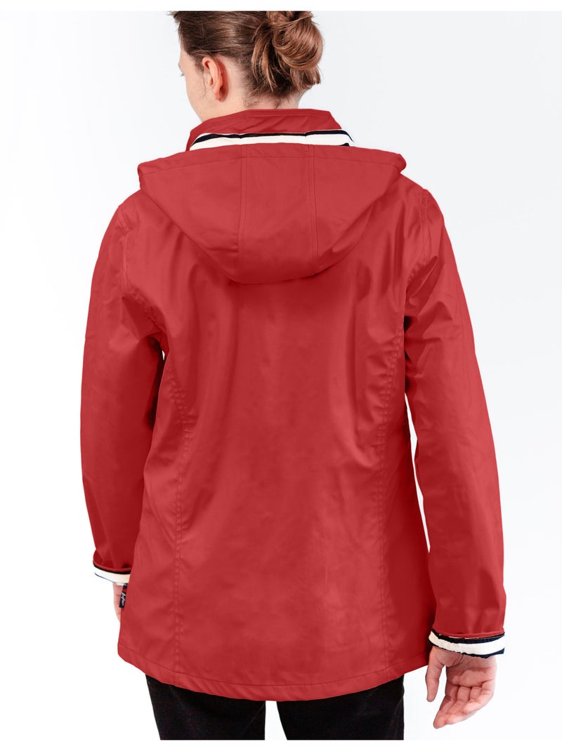 Ciré Imperméable Femme 'Breizh Océan' Coupe ajustée avec intérieur rayé Rouge - Kiabi