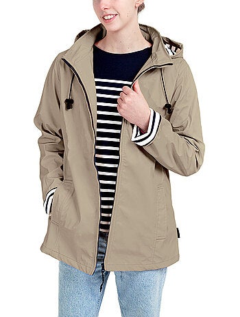 Ciré Imperméable Femme 'Breizh Océan' Coupe ajustée avec intérieur rayé
