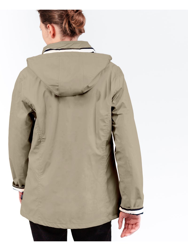Ciré Imperméable Femme 'Breizh Océan' Coupe ajustée avec intérieur rayé Sable - Kiabi
