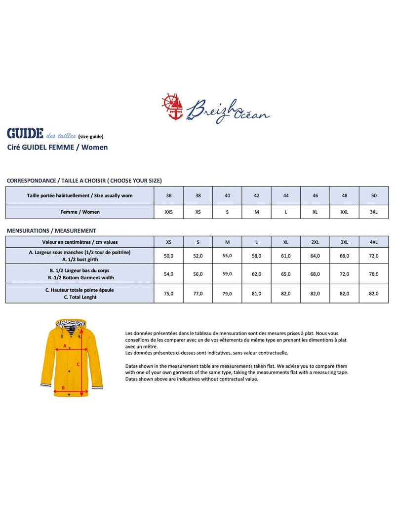 Ciré imperméable femme 'Breizh Océan' Vêtement de pluie à capuche, coutures thermosoudées Beige Métal - Kiabi