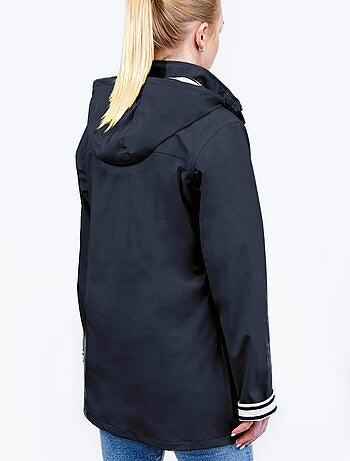 Ciré imperméable femme 'Breizh Océan' Vêtement de pluie à capuche, coutures thermosoudées